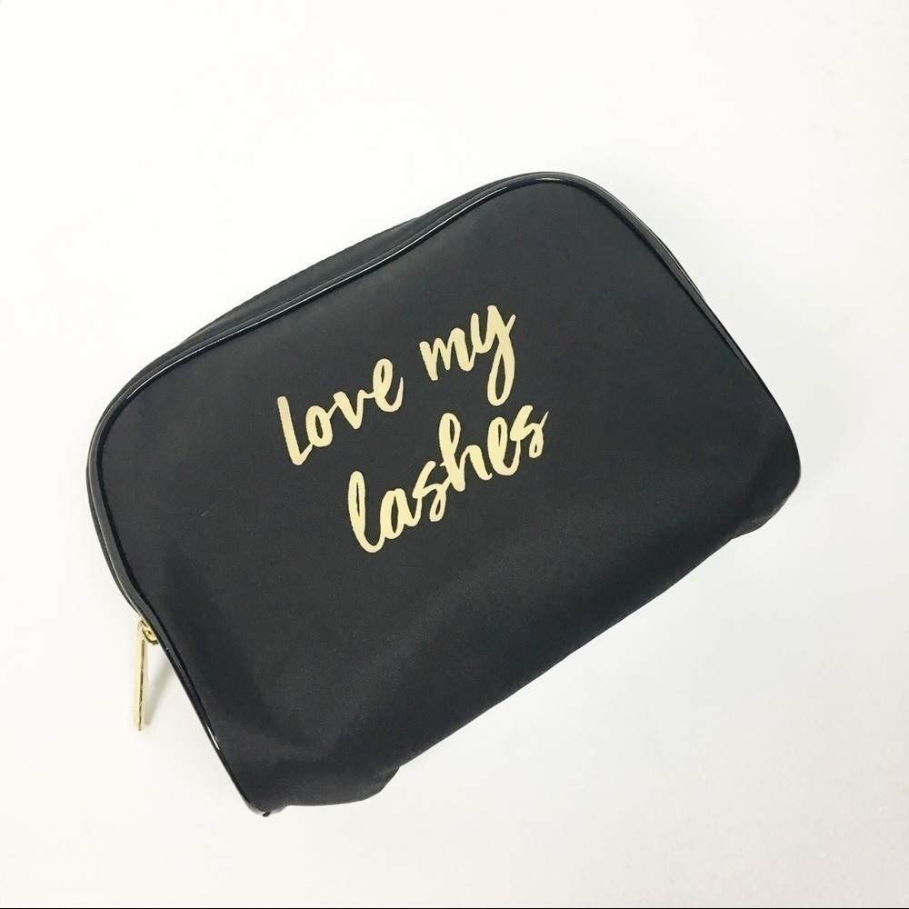 Lancôme Makeup Bag "Love My Lashes" Black Gold New